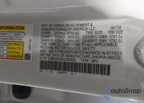 2025 Honda Cr-V Lx Awd из США, поврежденный, VIN 5J6RS4H29SL003926